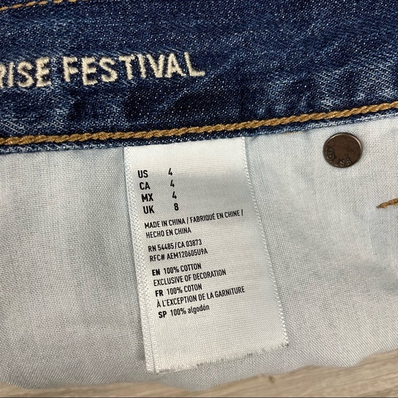 American Eagle Festival High Rise Embroidered Shorts Distressed - Picture 6 of 7